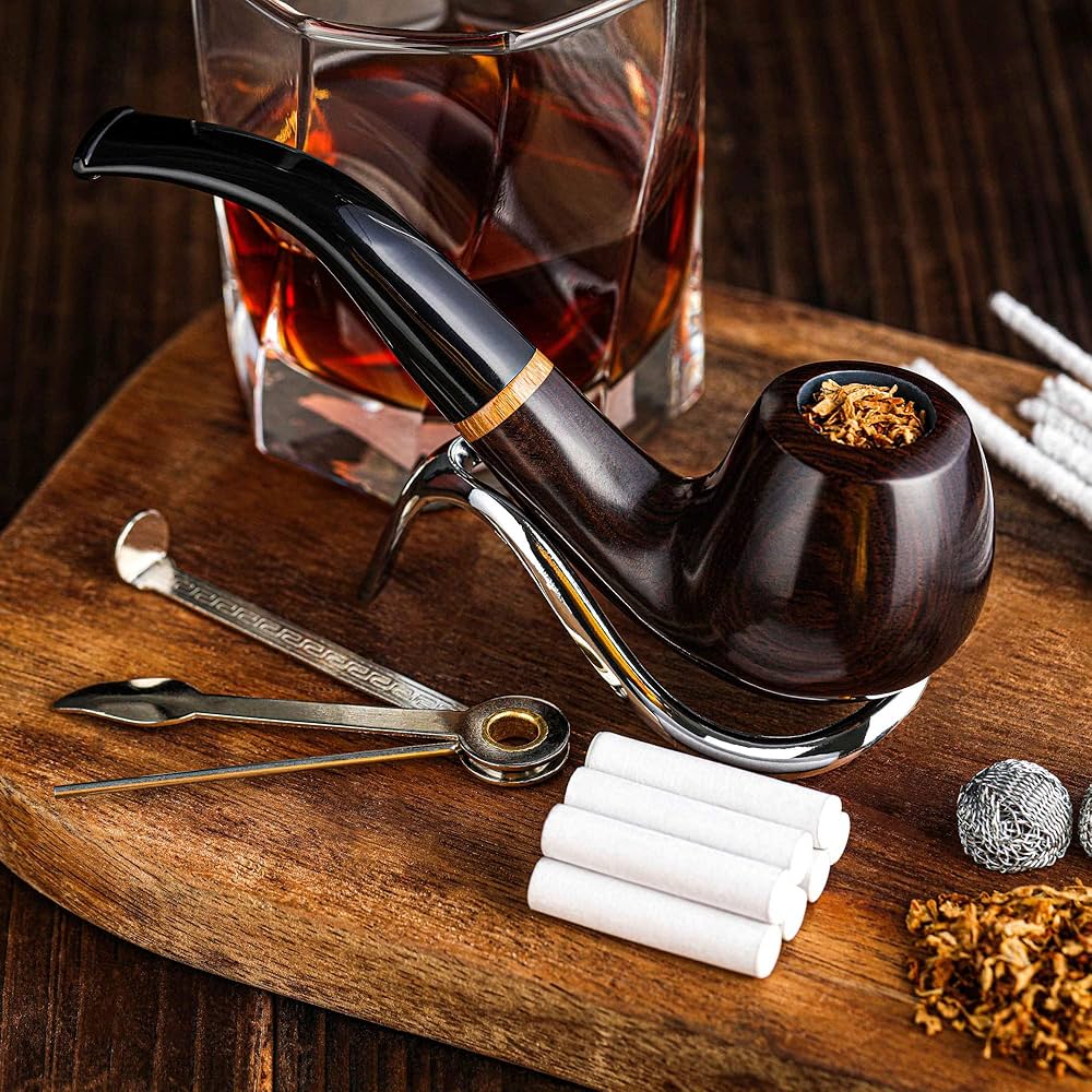 Smoke-King Pipe Smoker's Starter Kit - Brown Leather Pouch